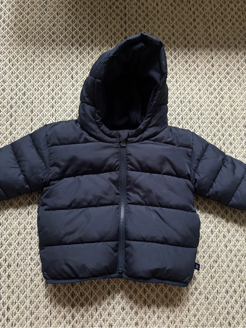 GAP ColdControl Navy Hooded Puffer Jacket Full Zip 12-18 Months